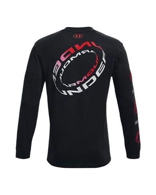 Under Armour Blue Branded Spiral Heavyweight Long Sleeve T-Shirt for men