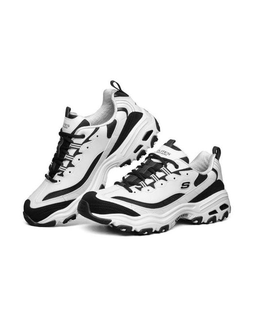 Skechers White D Lites Running Shoes for men
