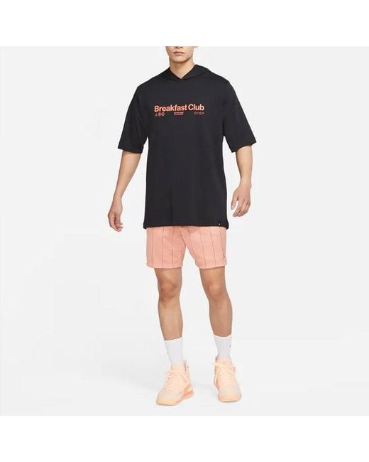 Nike Blue Alphabet Numeric Printing Hooded Pullover Short Sleeve for men
