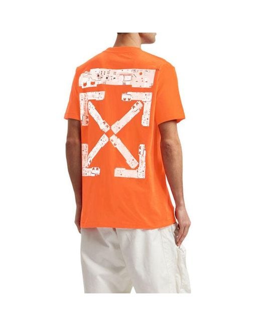 Off-White c/o Virgil Abloh Orange X Teenage Engineering Crossover Ss22 Logo Printing Round Neck Short Sleeve T-Shirt for men