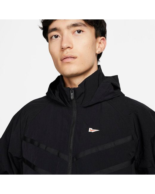 Nike Black Heritage Essentials Half-Zip Overhead Woven Windbreaker Jacket for men