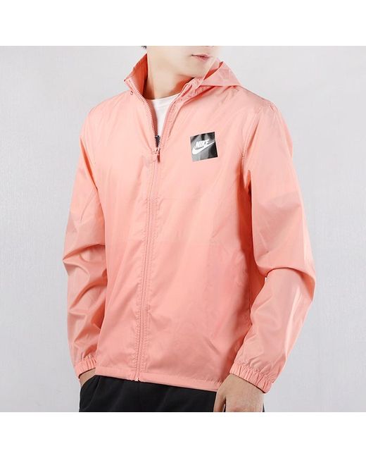 Nike Pink Casual Windproof Hooded Jacket for men