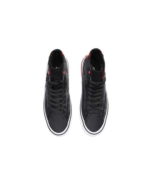 Li-ning Black Canvas Hi Shoes for men