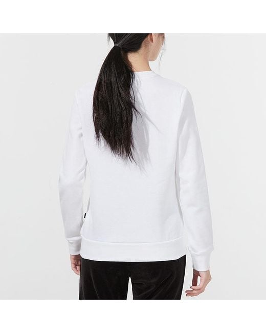PUMA White (Wmns) Essential Logo Fleece Crew Neck Sweater