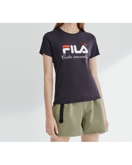 Fila Blue (Wmns) Logo Printing Tee