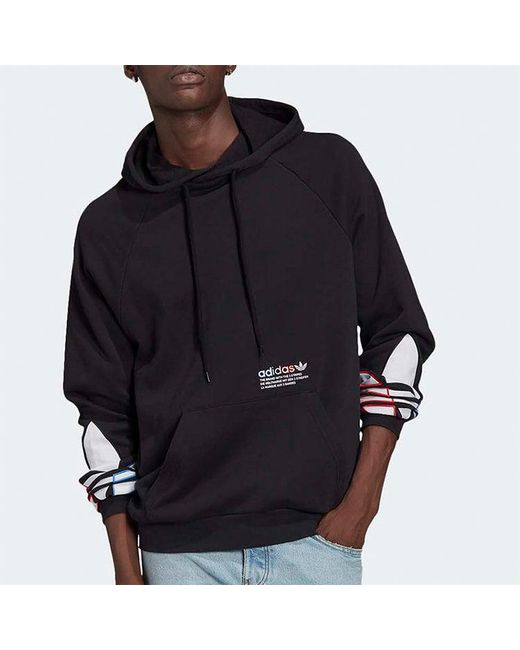 Adidas Black Originals Tricolor Trefoil Logo for men