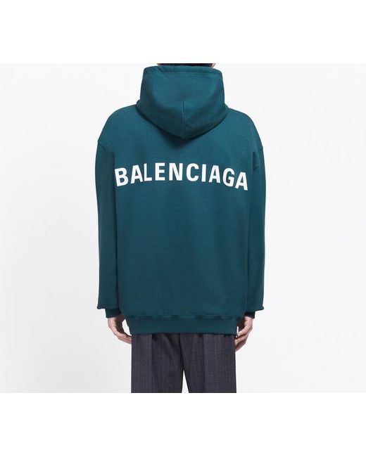 Balenciaga Blue Back Logo Printing Hoodie for men