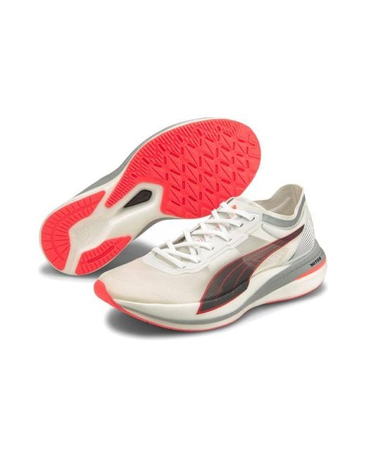PUMA White Deviate Nitro Elite Lava Blast' for men