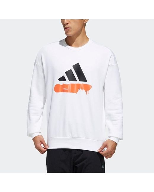 Adidas White O2 Swt Bos Casual Sports Pullover for men