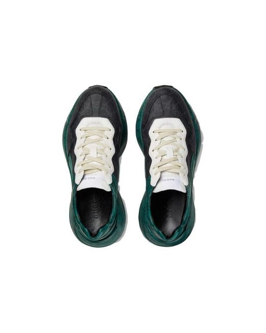 Gucci Green Gg Rhyton Supreme-Canvas Sneakers for men