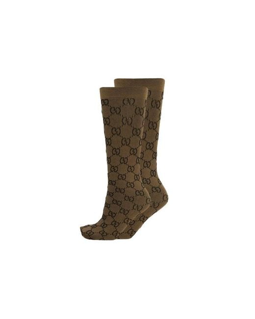 Gucci Brown (Wmns) Gg Pattern Socks Dark'