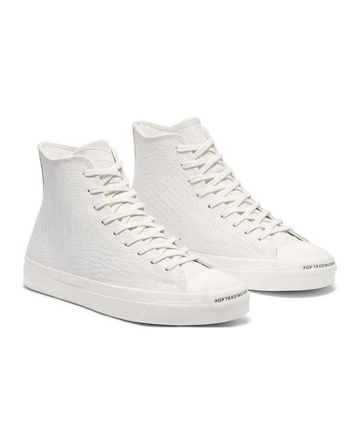 Converse White Pop Trading Company X Jack Purcell High 'Egret' for men