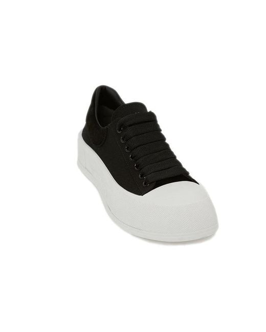 McQueen Black (Wmns) Deck Skate Plimsoll Lace Up