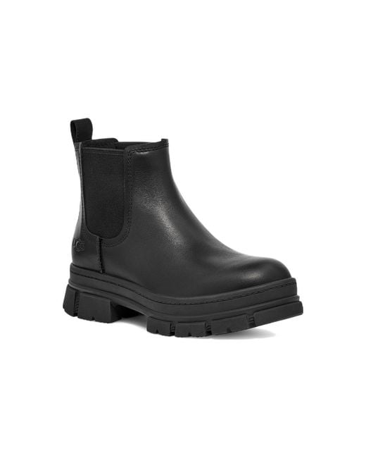 Ugg Black Ashton Chelsea Leather Boots