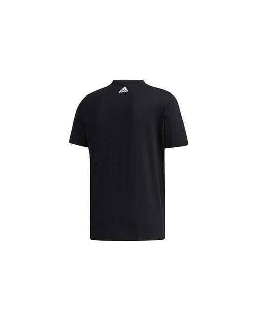 Adidas Black Mh Gfx T Lng Square Printing Short Sleeve for men