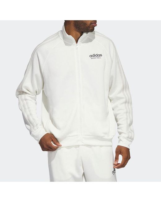 Adidas White Basketball Select Jacket for men