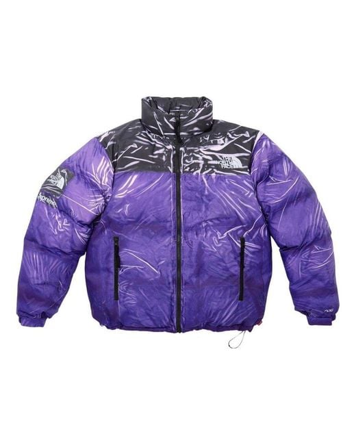 Supreme Purple X The North Face Printed Nuptse Jacket for men