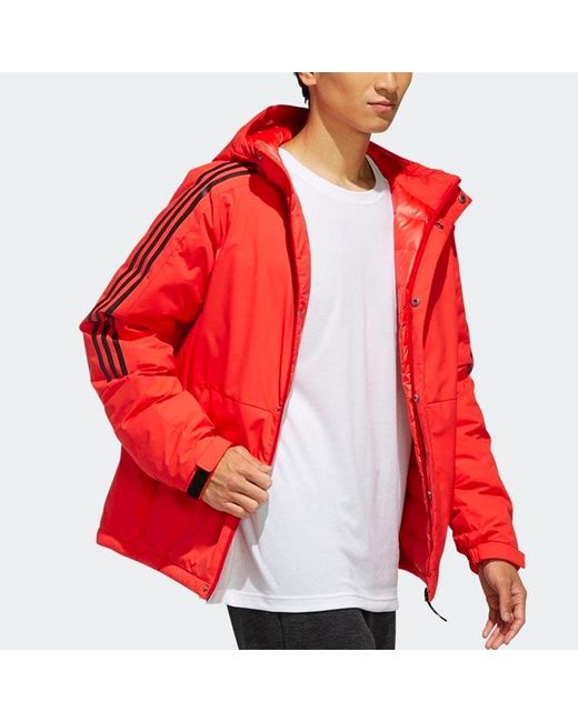 Adidas Red Outdoor Waterproof Sports Woven Stay Warm Down Jacket for men