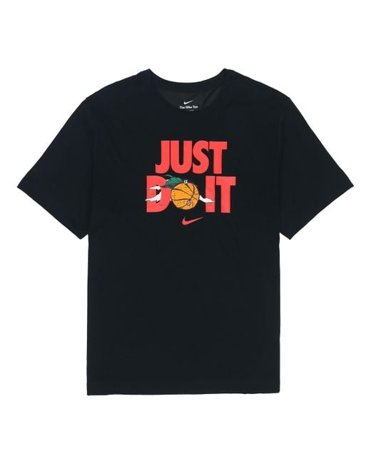 Nike Black Just Do It Alphabet Printing Round Neck Short Sleeve for men