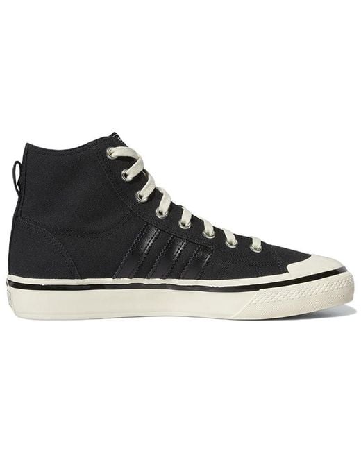 Adidas Black Nizza Hi Rf 74 Shoes 'Core' for men
