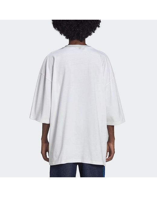 Adidas White Originals X Kerwin Frost Crossover Cartoon Printing Loose Round Neck Short Sleeve T-Shirt for men