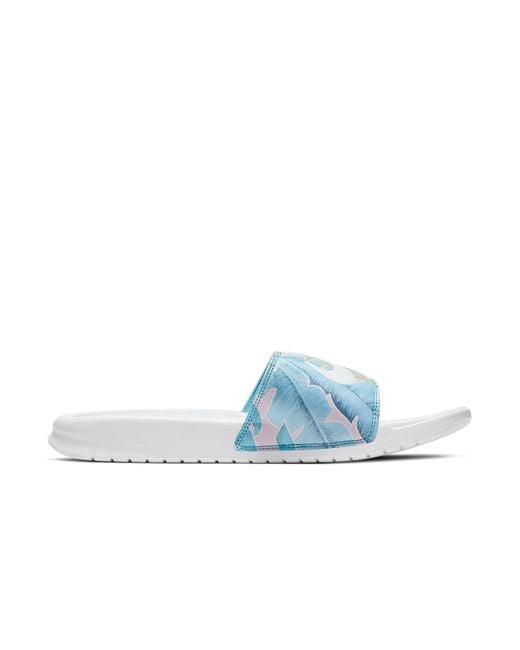 Nike Blue (Wmns) Benassi Jdi Floral Flowers Slippers