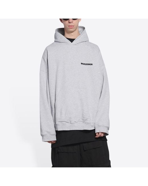 Balenciaga Gray Turn Hoodie Wide Fit 'Heather' for men