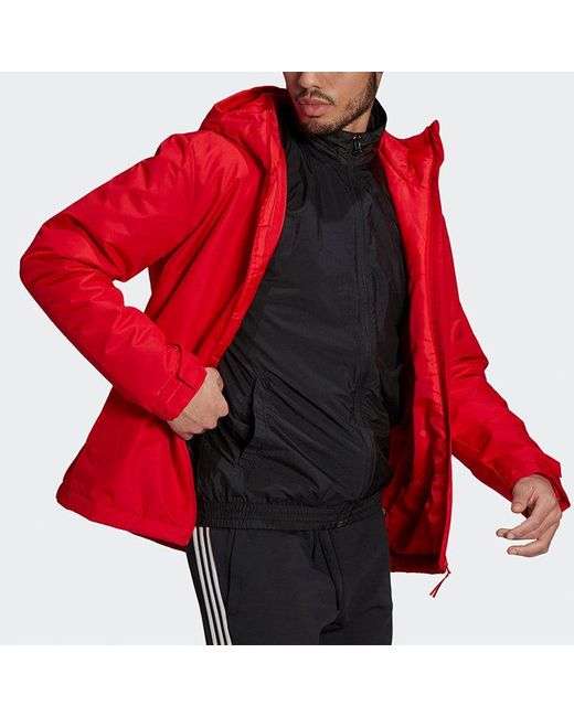 Adidas Red Casual Sports Windproof Hooded Jacket for men