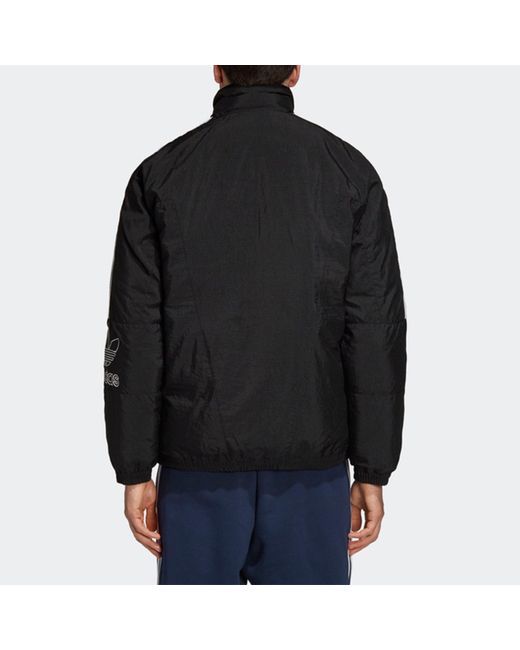 Adidas Black Originals Outline Tref Lg Stay Warm Sports Stand Collar Down Jacket for men