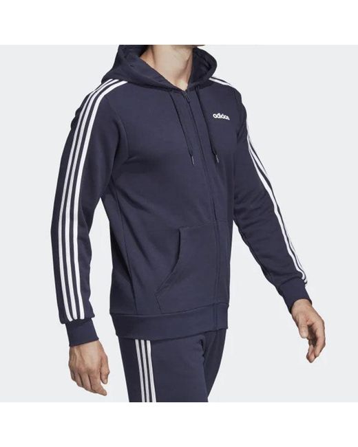 Adidas Blue E 3S Fz Ft Knit Jacket for men