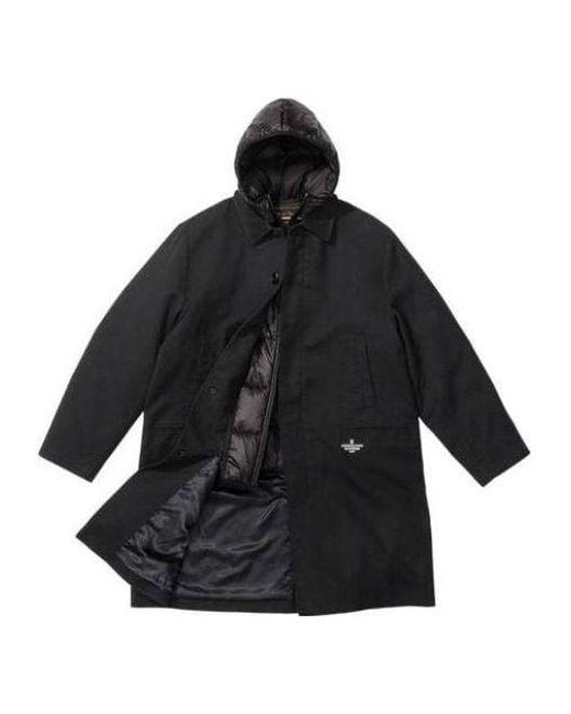 Supreme Black X Undercover Trench Puffer Jacket for men