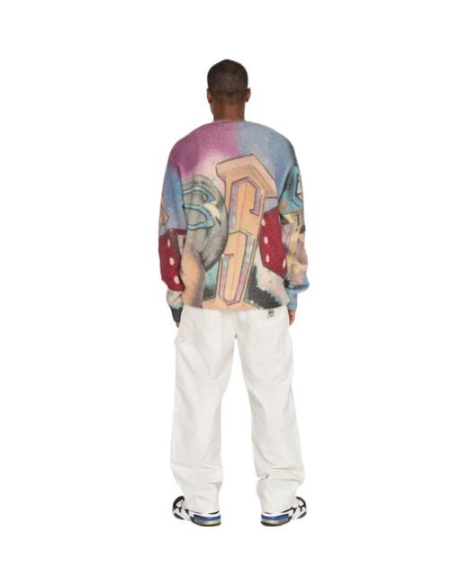 Stussy Blue Goldie Sweater 'Muticolor' for men