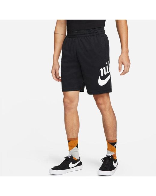 Nike Black Alphabet Logo Lacing Straight Casual Shorts for men