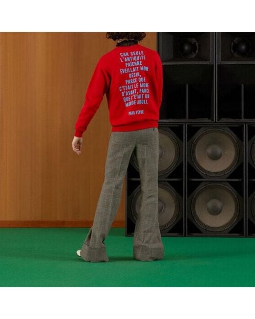 Gucci Red 'Humphrey Bogart' Print Sweatshirt for men