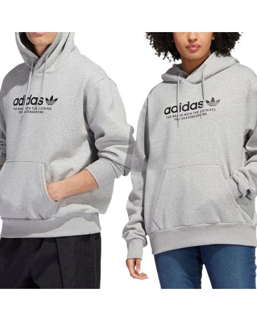 Adidas Gray Originals Skateboarding 4.0 Logo Hoodie 'Medium Heather' for men
