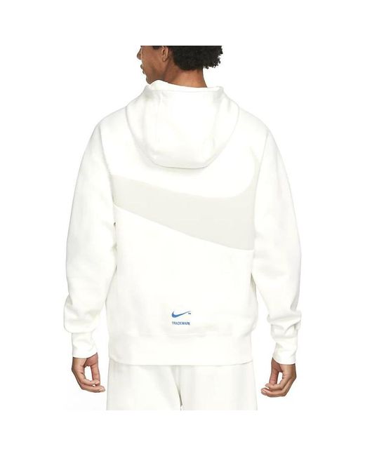 Nike Sportswear Swoosh Tech Fleece Pullover Hoodie in White for