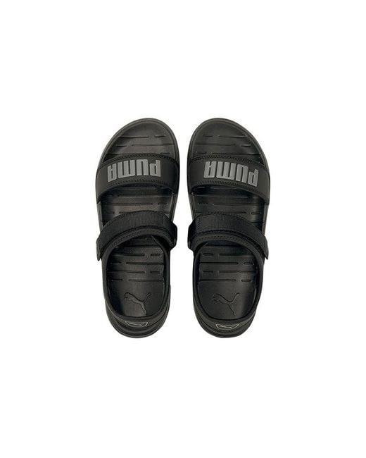 PUMA Black Softride Sandal 'Castlerock' for men