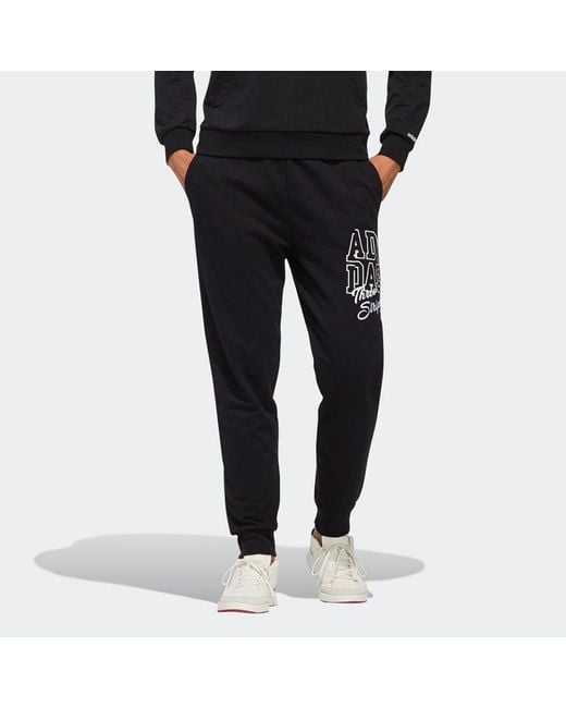 Adidas Black Neo Lacing Printing Sports Pants for men