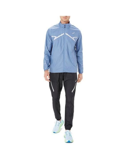Asics Blue Lite Show Running Jacket 'Denim' for men