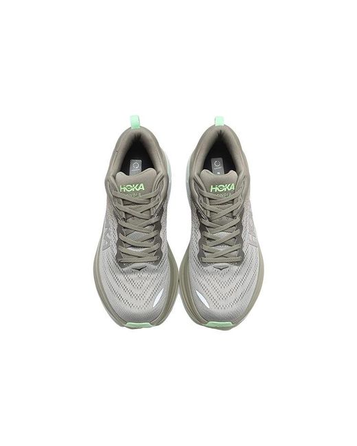 Hoka One One Gray Bondi 8 'Sharkskin Harbor Mist' for men