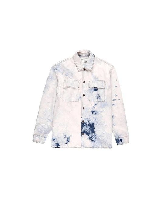 Off-White c/o Virgil Abloh White Colour Colour Rendering Ink Lapel Loose Denim Jacket for men