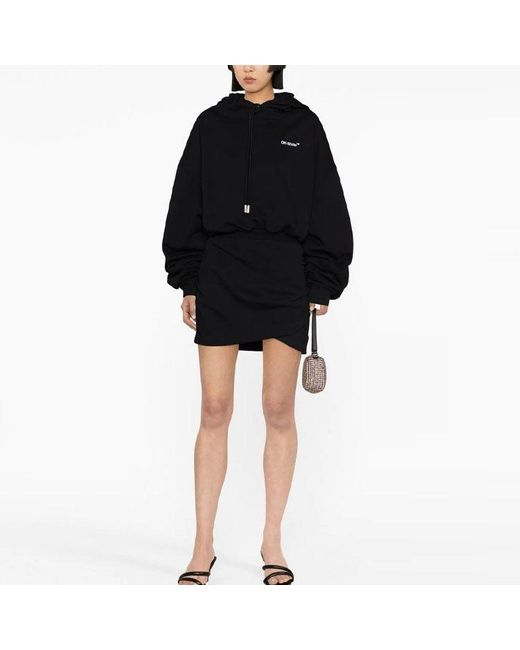 Off-White c/o Virgil Abloh Black Logo-embroidered Cotton Hoodie