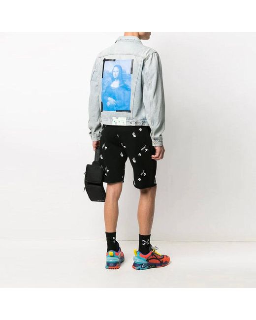 Off-White c/o Virgil Abloh Blue Ss21 Back Printing Denim Jacket for men