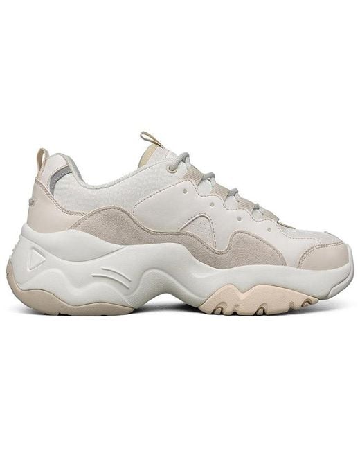 Skechers White (Wmns) D'Lites 3.0 Low Chunky Shoes