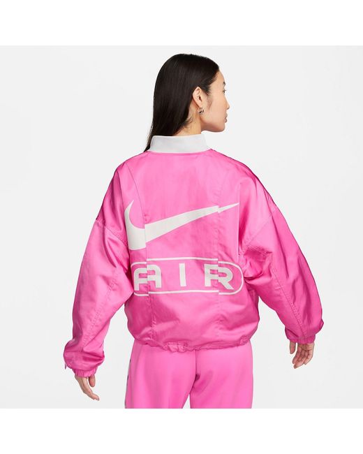 Nike Pink Air Oversized Woven Bomber Jacket