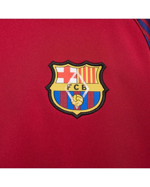 Nike Red Fc Barcelona Academy Pro Full-Zip Knit Soccer Jacket for men