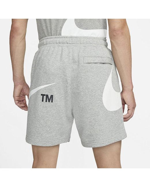 Nike Gray As Sportswear Swoosh Ft Short Dk Heather for men