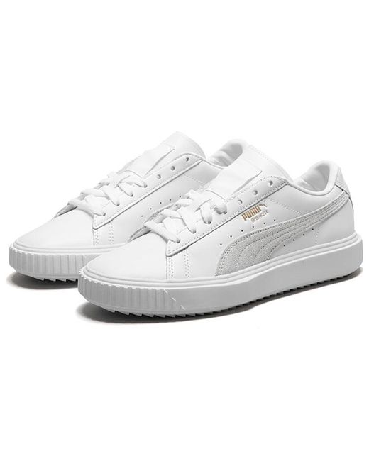 PUMA White Breaker Low Top Casual Skate Shoes for men