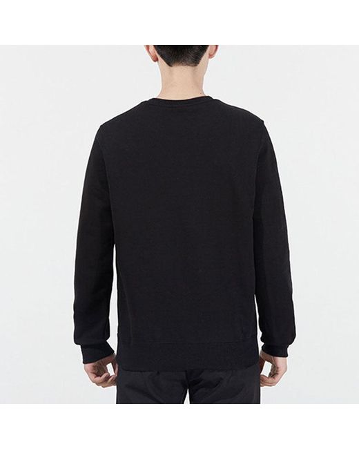 PUMA Black Bronzing Logo Sports Round Neck Pullover for men