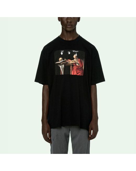 Off-White c/o Virgil Abloh Black Caravaggio Short-Sleeve Over Tee for men